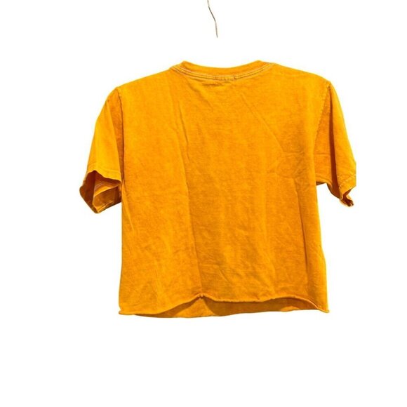 MTV Yellow T-Shirt With Floral Logo Graphic Short Sleeve Casual Tee Women's XS - Picture 2 of 6